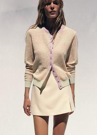 Трикотажна куртка жіноча бежева zara new