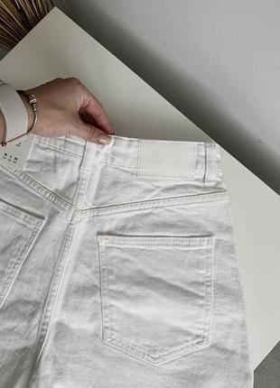 Zara білі джинсові шорти бермуди висока посадка зара10 фото