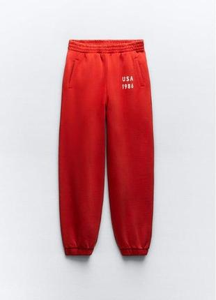 Zara винтажные спортивные штаны джоггеры red