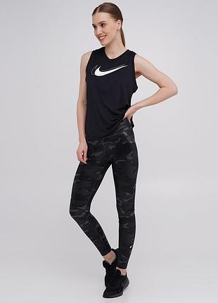 Nike тайтсы w nk one df camo mr tgt с высокой посадкой