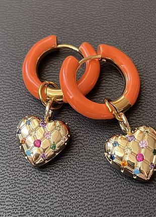 Сережки - кільця з підвісками 💎