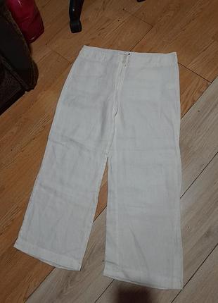 Натуральные брючки летние лен 100% на бирке14 палаццо