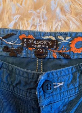Яркие коттоновые брюки mason's,  италия, р-р 42 it (s)