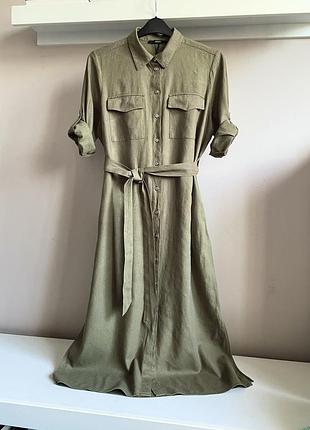 Напівльняне плаття,кольору хакі