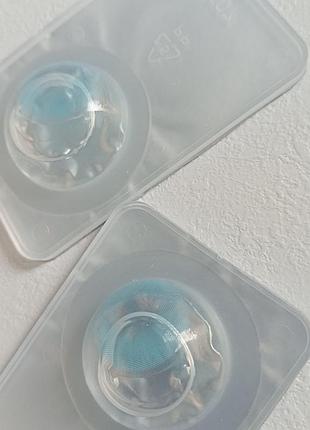 Линзы голубые косметические без диоптрий+контейнер