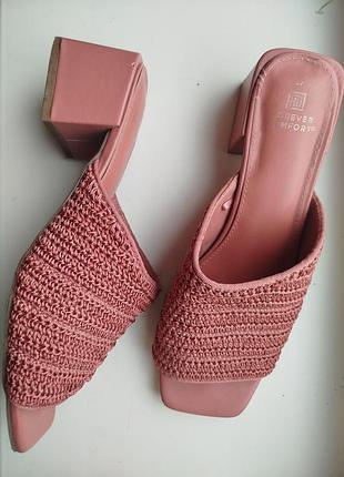 Шльопанці next pink forever comfort босоніжки широкий каблук