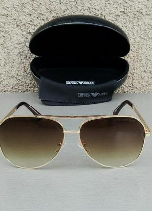 Emporio armani окуляри краплі чоловічі сонцезахисні коричневі з градієнтом2 фото