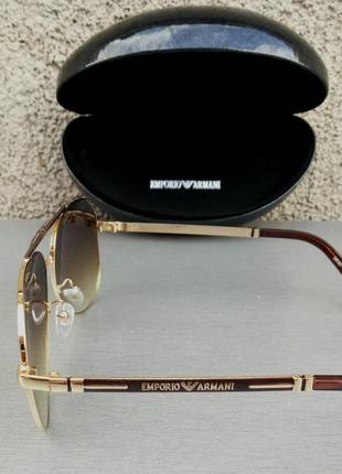Emporio armani очки капли мужские солнцезащитные коричневые с градиентом4 фото
