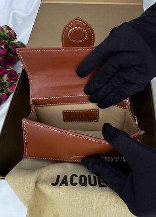 Женская сумка jacquemus mini brown 6