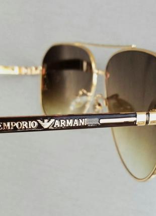 Emporio armani окуляри краплі чоловічі сонцезахисні коричневі з градієнтом7 фото