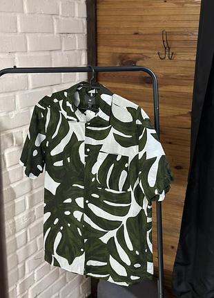 Сорочка на короткий рукав, рубашка h&m  m
