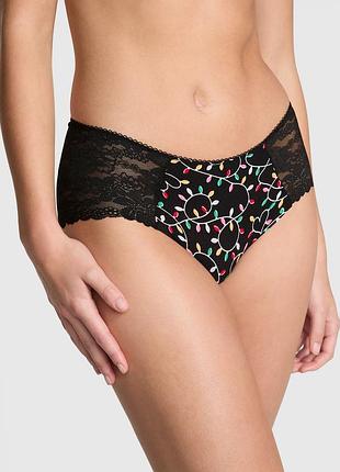 Женские трусики с кружевом хипс victoria's secret pink
