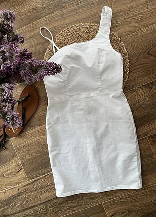 Молочна котонова міні сукня від topshop