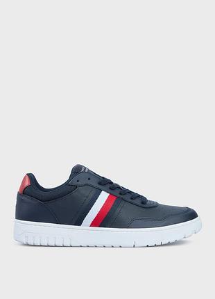 Tommy hilfiger мужские темно-синие кожаные сникерсы