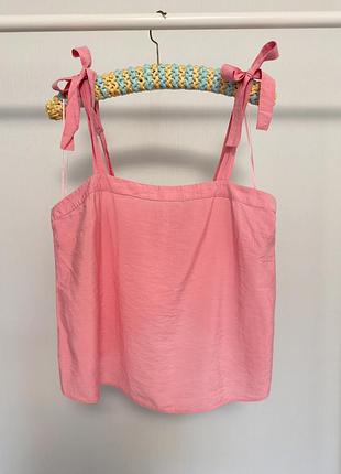 Рожева коралова майка на бантиках f&f