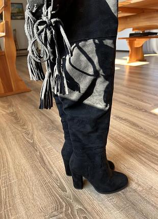 Ботфорди чорні штучна замша 35 розмір