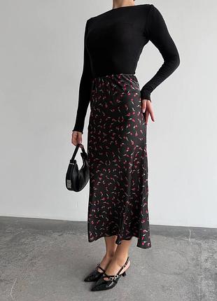 Шелковая юбка миди