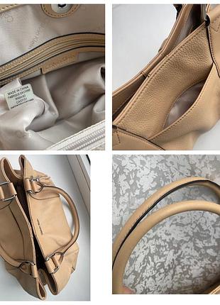 Кожаная сумка calvin klein оригинал, базовая, минималистичная, бежевая, премиум9 фото