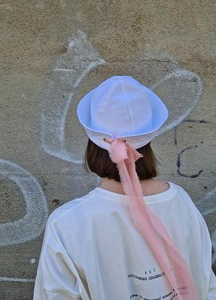 Шляпа шапка морячка белая джинс sailor hat