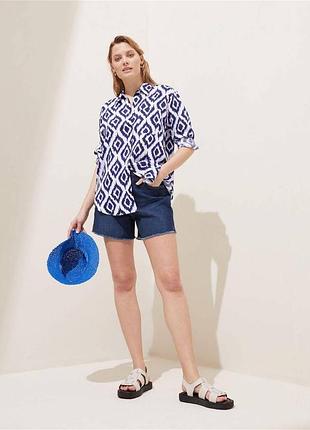 Рубашка оверсайз marks & spencer лен