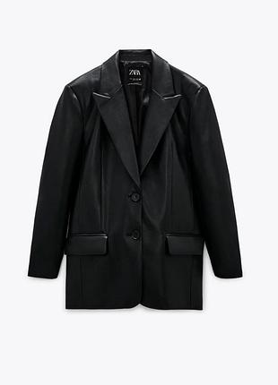 Піджак блейзер оверсайз з еко шкіри zara,p.m