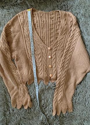 Укорочена кофточка короткий светр вʼязана кофта