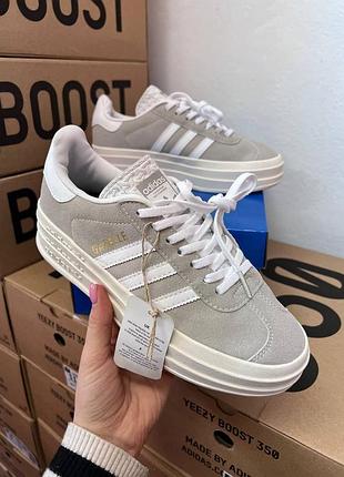 Adidas gazelle platform bold grey + доп шнурки