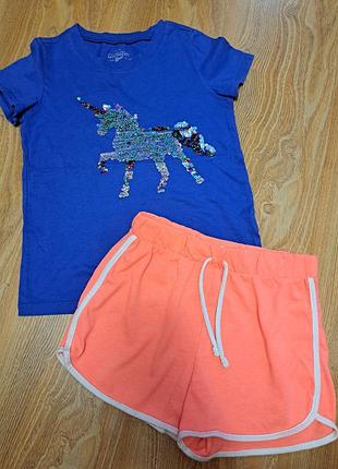 Комплект футболка с шортами на 6-7лет