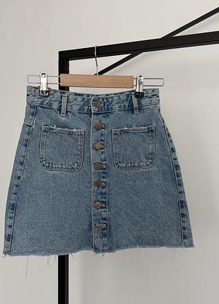 Джинсова спідниця на ґудзиках zara