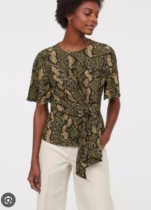 Легкая блуза блузка h&m женская в анималистичный принт змеи питона нова