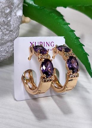 Серьги с камушками xuping
