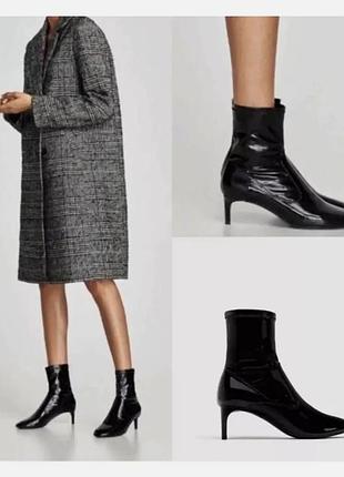Лакированные ботинки сапоги zara