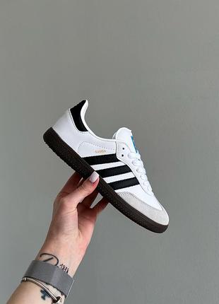 Кроссовки женские adidas samba og white black3 фото
