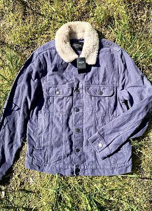 Куртка burton чоловіча м, вельвет синій, нова з біркою, 100% бавовна
