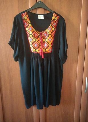 Яркая блуза вышиванка m-2xl