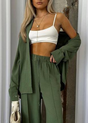 7️⃣0️⃣0️⃣грн брючний костюм жіночий сорочка+брюки штани вільного крою