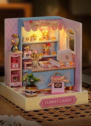 3d румбокс "магазин солодощів" diy dollhouse, ляльковий дім