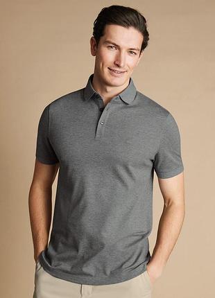 Базовая серая футболка поло charles tyrwhitt