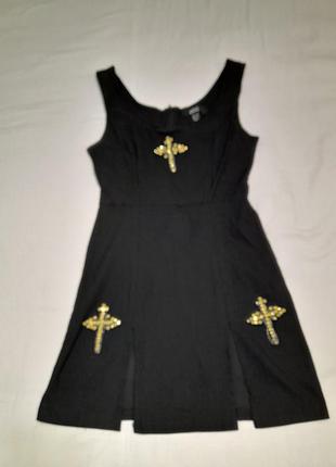 Міні-сукня з квадратним вирізом прикрашена розп'яттям - ego ,  р. -40\ l