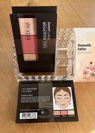 Оригінал isadora face sculptor 3-in-1 palette палетка для скульптурування обличчя 63 mauve classic