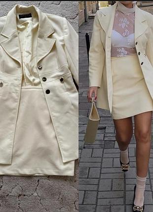 Костюм піджак спідниця unit7 collection вінтажний