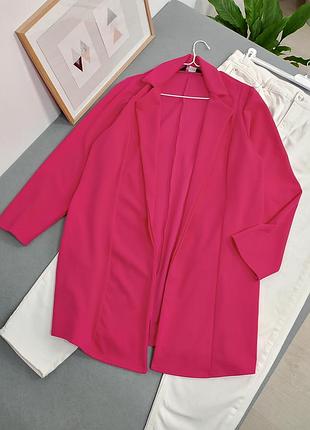 Легкий подовжений жакет піджак кардиган великого розміру без застібок яскравий  нарядний літній