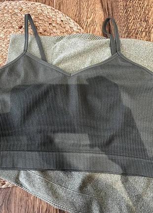 Топ в рубчик хаки primark