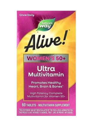 Alive!, ультрамультивитамины для женщин от 50 лет, 60 таблеток