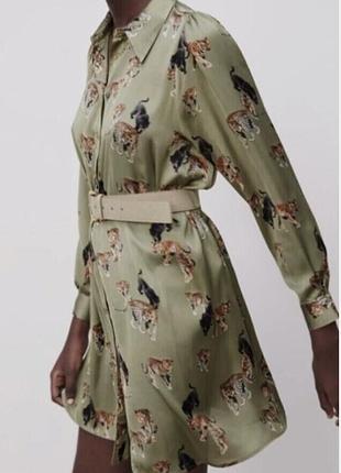 Платье рубашка с тигриками