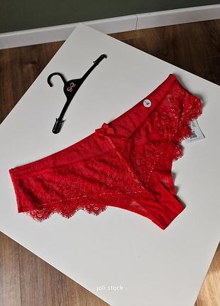 Трусики червоні мереживні hunkemoller бразиліана 2xl 44 3xl 46