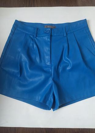 Розкішні жіночі шкіряні шортики висока посадка