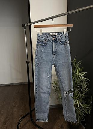 Джинси прямі stradivarius висока посадка