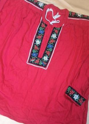 Вишиванка червона 100% бавовна