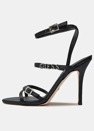 Черные брендовые босоножки на каблуке guess 🇺🇲 40-40,5 размер